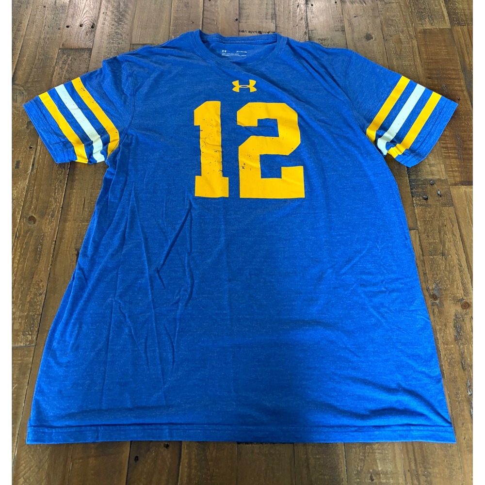 Under Armour Joe Roth California Golden Bears Blue Varsity shirt Stripe Women XL